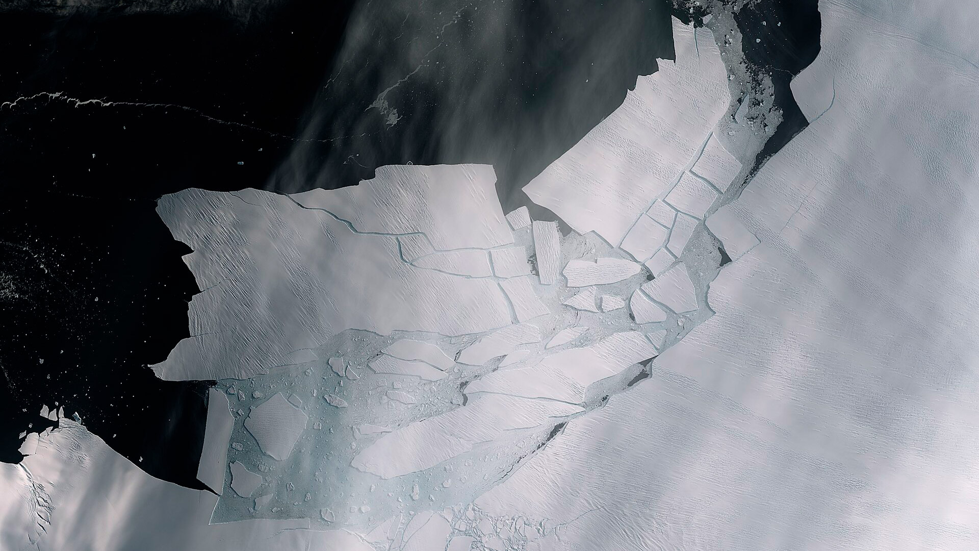 The Pine Island Glacier recently spawned an iceberg over 300 sq km that very quickly shattered into pieces. Thanks to the combination of both optical and radar images from the Copernicus Sentinel satellite missions, growing cracks were spotted in the Pine Island Glacier, and scientists have been keeping a close eye on how quick the cracks were growing. The Pine Island Glacier, along with its neighbour Thwaites glacier, connect the centre of the West Antarctic Ice Sheet with the ocean, and together discharge significant quantities of ice into the ocean.