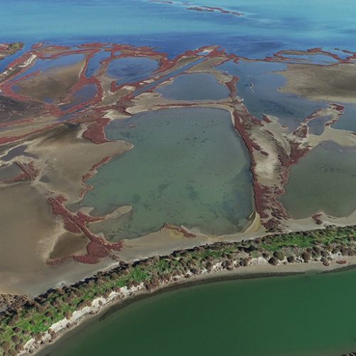 Messolonghi lagoon in Greece.