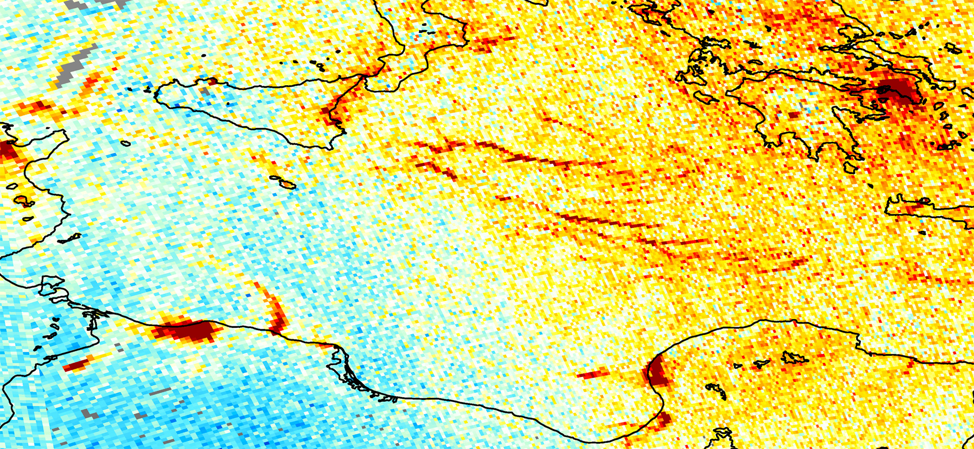 Detecting pollution created by individual ships from space Using data from the Copernicus Sentinel-5P satellite, scientists are now able to detect nitrogen dioxide emissions from individual ships in the sea.