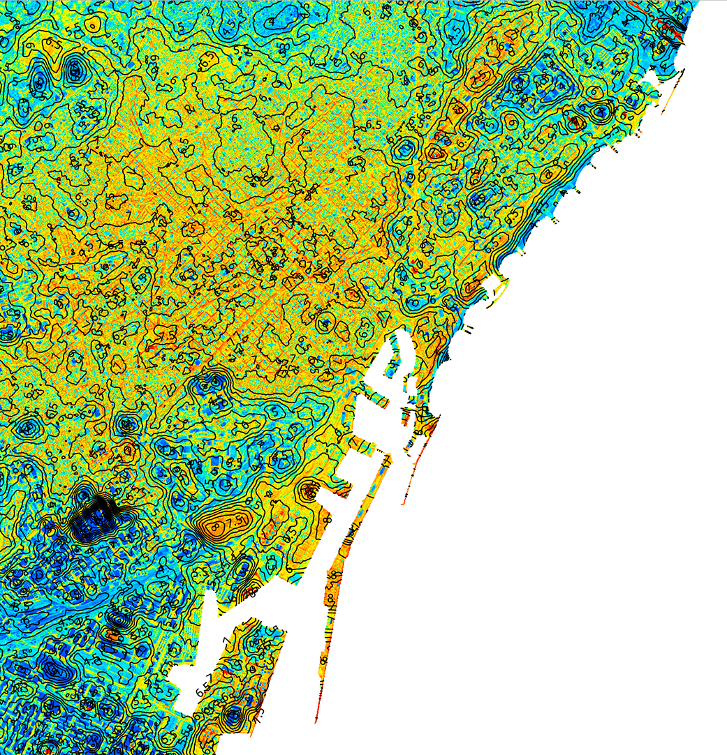 From earth observation data of land surface temperature we use a reference temperature outside the urban zone to draw up Urban Heat Island (U.H.I.) maps. When the difference between the urban temperature and the reference temperature exceeds 4-4.5°C, as we see in the metropolitan area of Barcelona, UHI phenomena become very apparent.